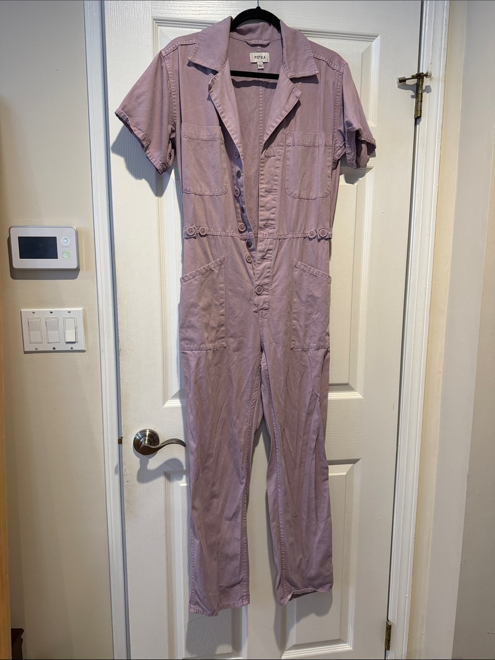 pistola Lavender Short-Sleeve Utility Jumpsuit